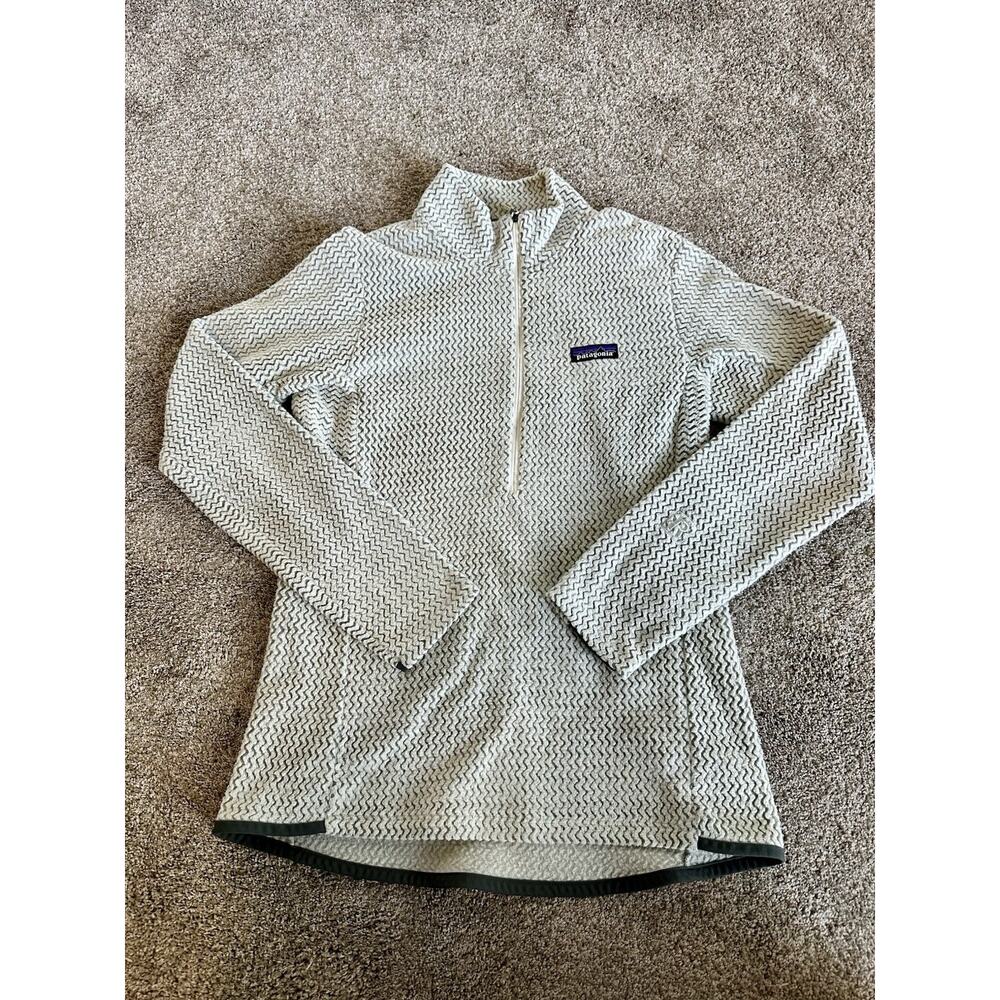 Patagonia Women Medium M R1 Air Zip Neck Pullover Casual Fleece Wooo White